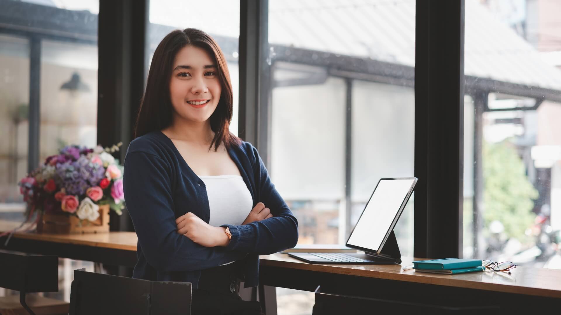 Woman with laptop