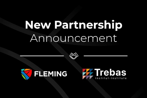 New Partnership Announcement - Fleming College and Trebas Institute logos