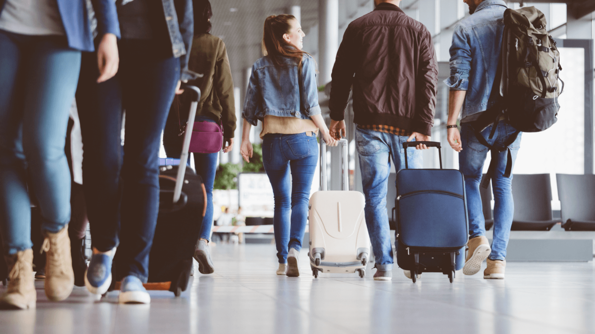 People walking with luggages