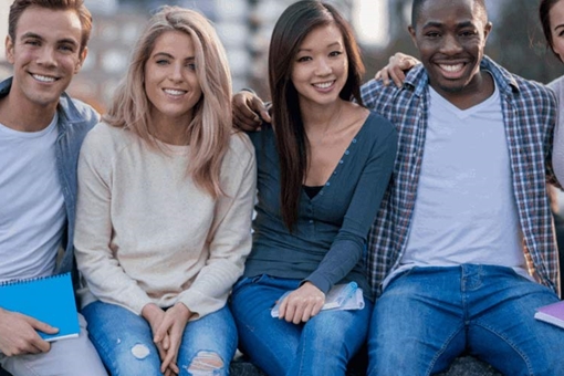 Group of students smiling